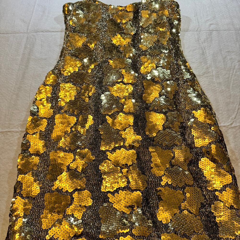 Vintage Dave & Johnny Gold Sequin Mini Dress XS